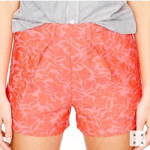NEW J. Crew coral Jaquard shorts-size 0